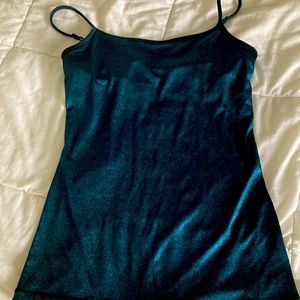 Express shimmery cami with built-in shelf bra